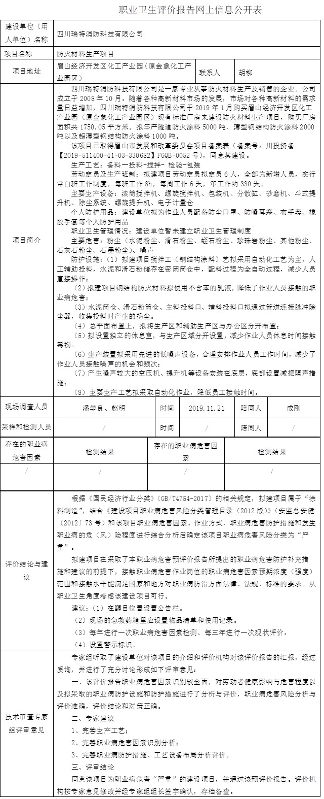 四川瑞特消防科技有限公司防火材料生产项目职业病预评价.jpg