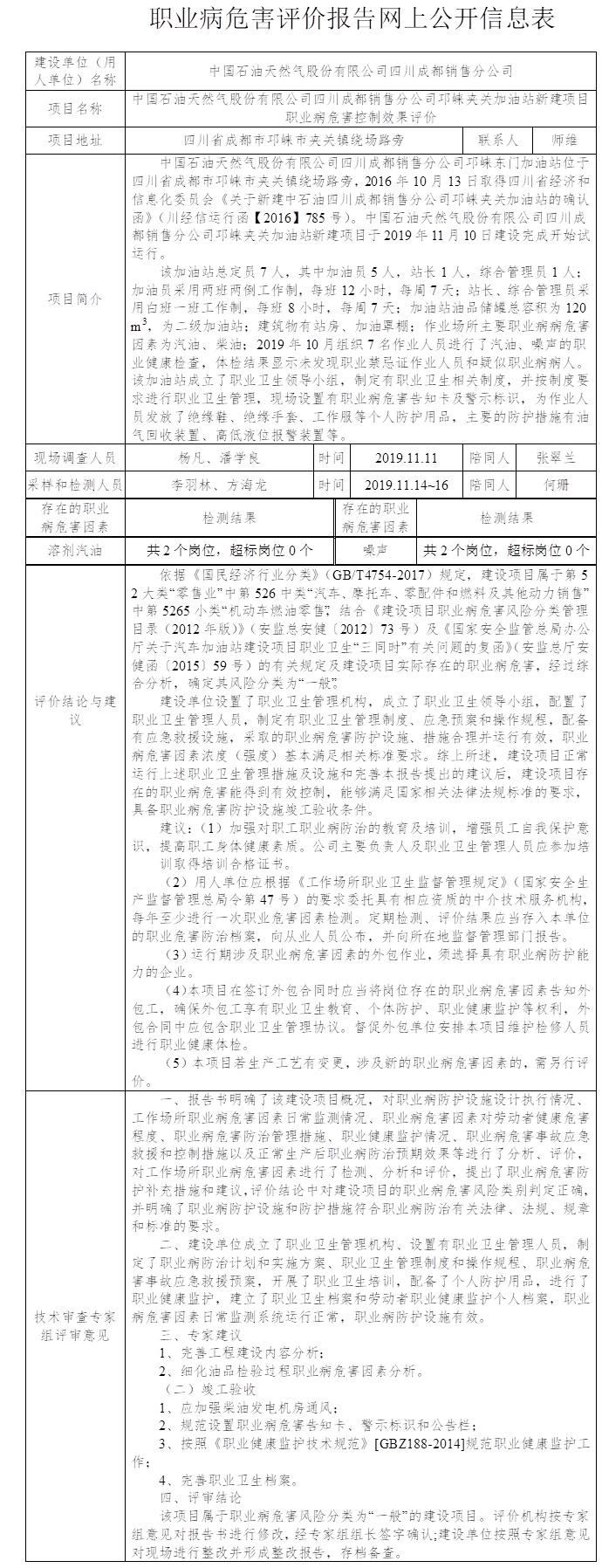 中国石油天然气股份有限公司四川成都销售分公司邛崃夹关加油站新建项目职业病危害控制效果评价.jpg