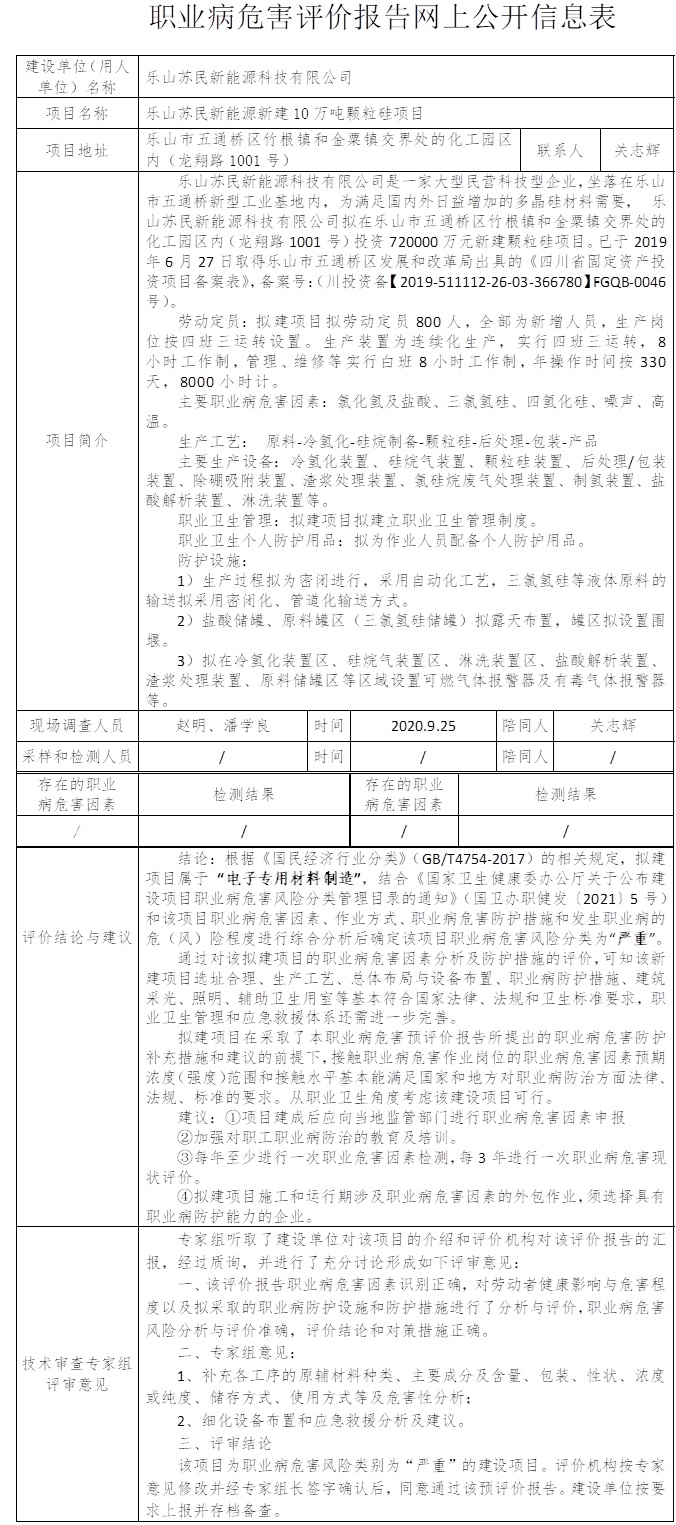 乐山苏民新能源新建10万吨颗粒硅项目职业病危害预评价.jpg