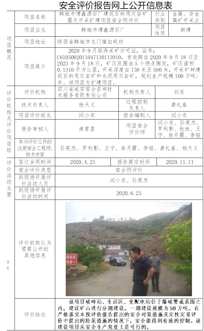 韩城市博鑫源石厂建筑石料用灰岩矿露天开采扩建项目安全预评价.jpg