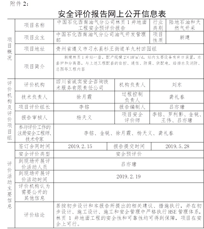 中国石化西南油气分公司林页1井地面工程安全预评价.jpg