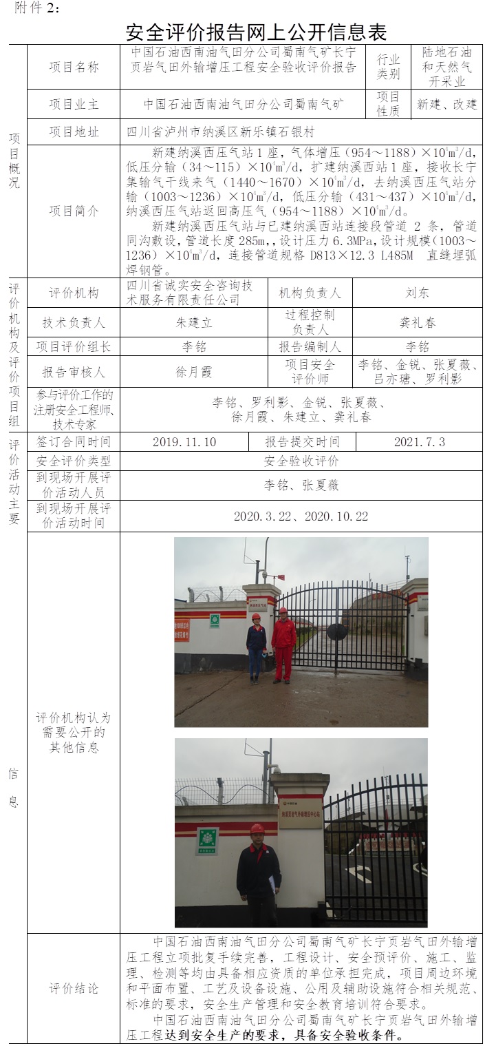 中国石油西南油气田分公司蜀南气矿长宁页岩气田外输增压工程安全验收评价.jpg