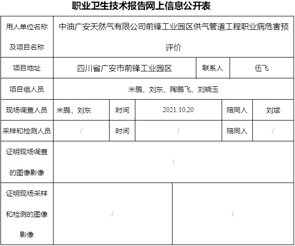 中油广安天然气有限公司前锋工业园区供气管道工程职业病危害预评价.jpg