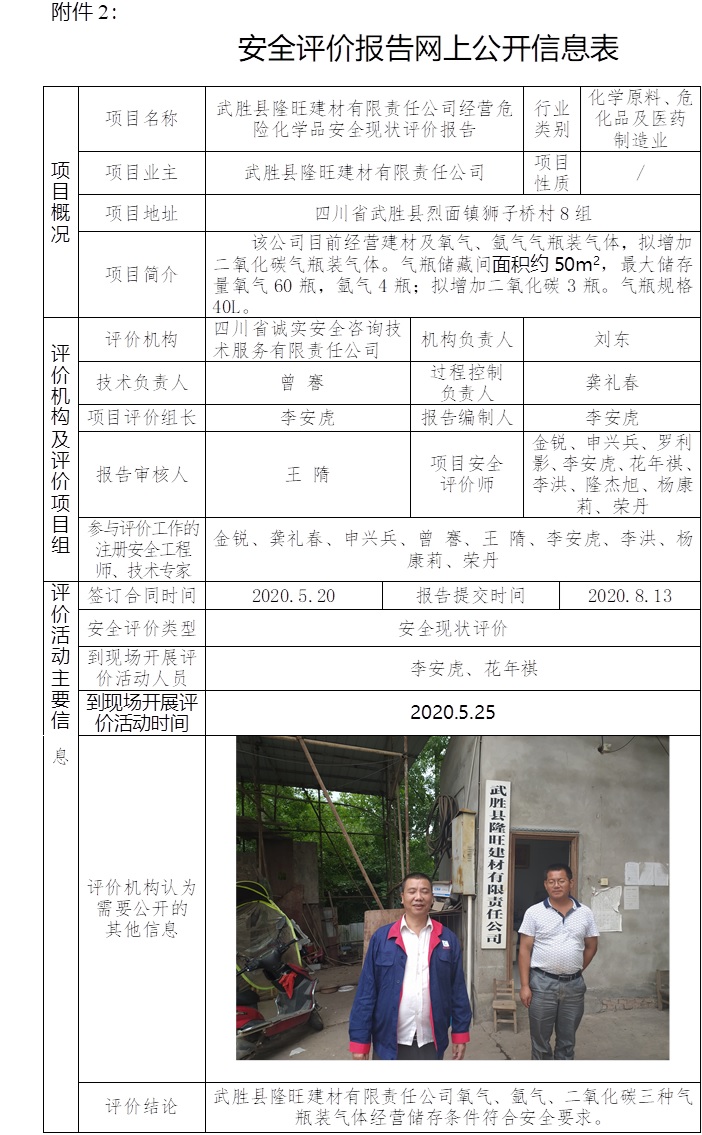 武胜县隆旺建材有限责任公司经营危险化学品安全现状评价.jpg