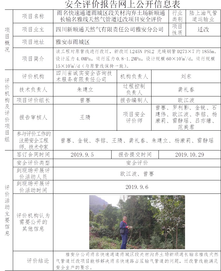 四川新顺通天然气有限责任公司雅安分公司雨名快速通道雨城区段关材沟弃土场新顺通长输名雅线天然气管道迁改项目安全评价.jpg