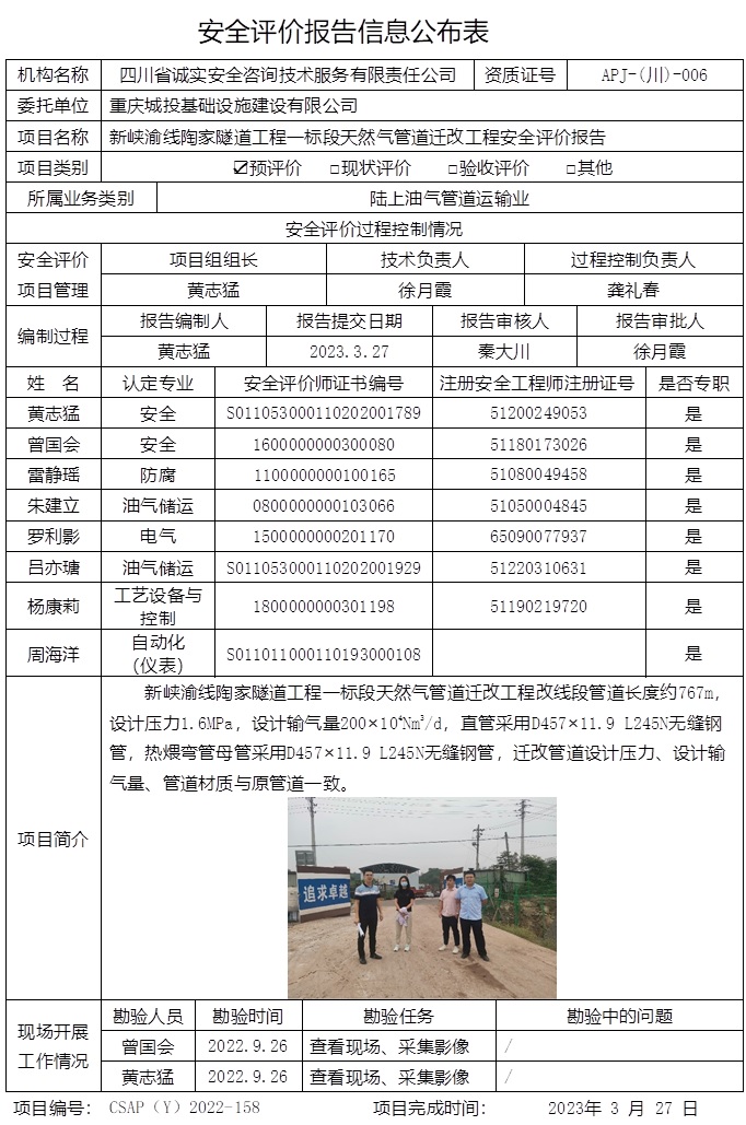 CSAP（Y）2022-158 新峡渝线陶家隧道工程一标段天然气管道迁改工程安全评价.jpg