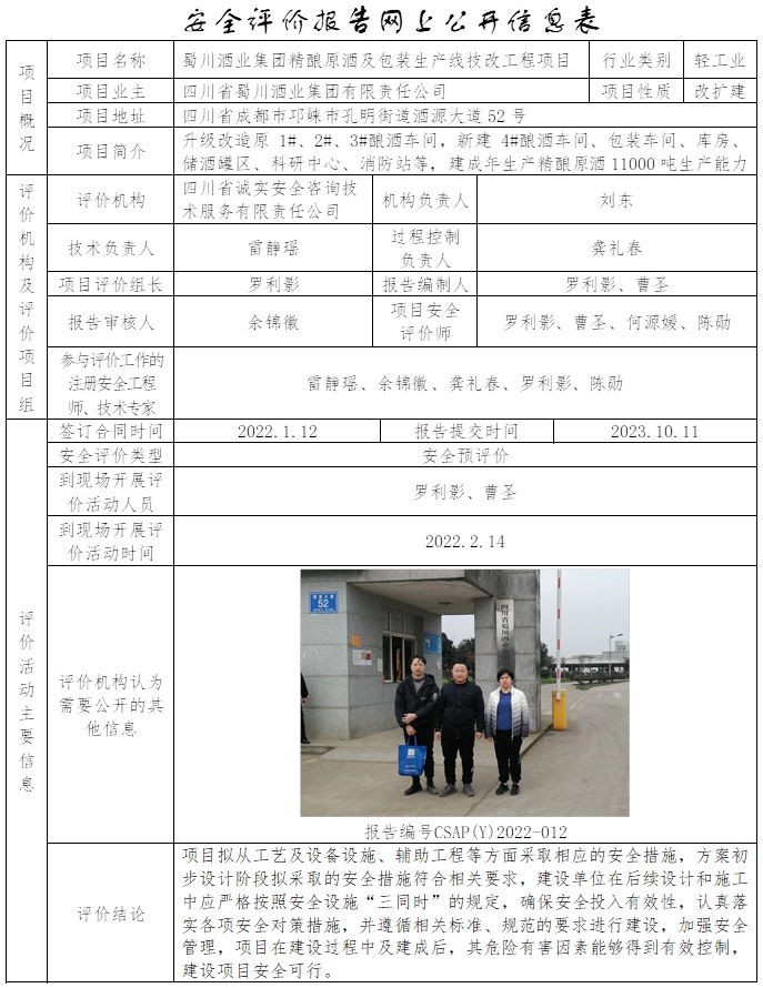 CSAP（Y）2022-012 蜀川酒业集团精酿原酒及包装生产线技改工程项目安全预评价报告.jpg