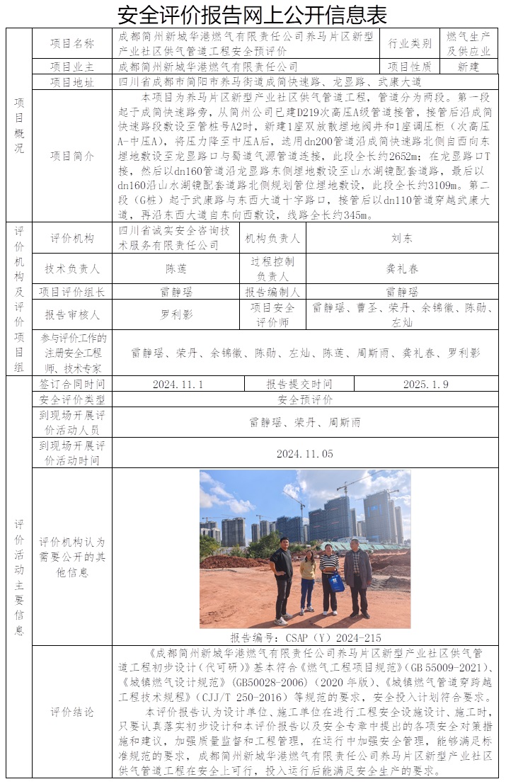 CSAP（Y）2024-215 成都简州新城华港燃气有限责任公司养马片区新型产业社区供气管道工程安全预评价.jpg