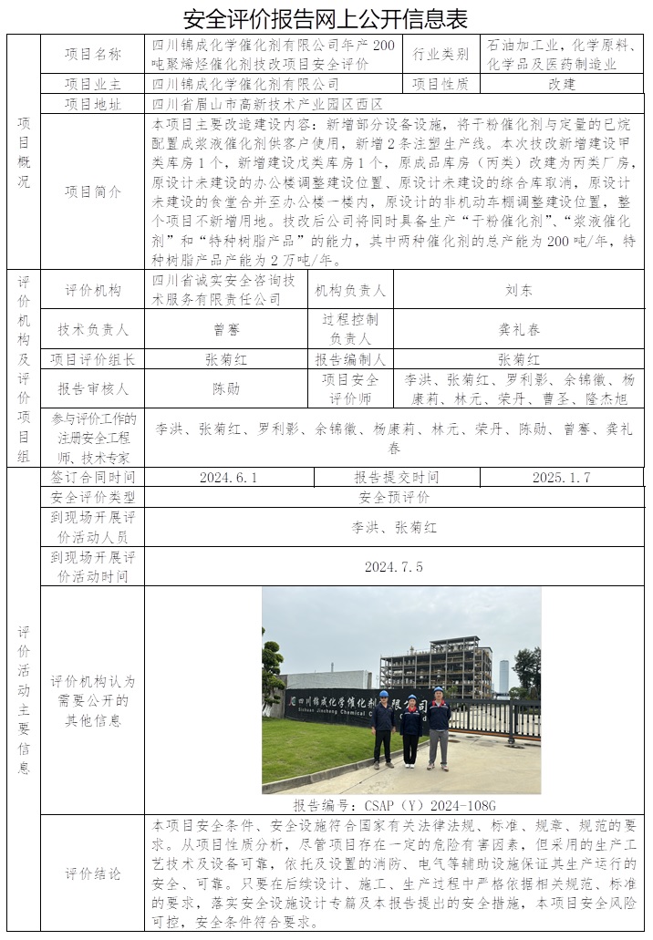 CSAP（Y）2024-108G 四川锦成化学催化剂有限公司年产200吨聚烯烃催化剂技改项目安全评价.jpg