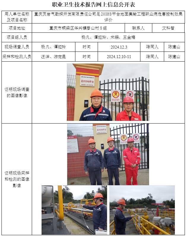 CSZP（K）2024-082 重庆页岩气勘探开发有限责任公司足203H8平台地面集输工程职业病危害控制效果评价.jpg