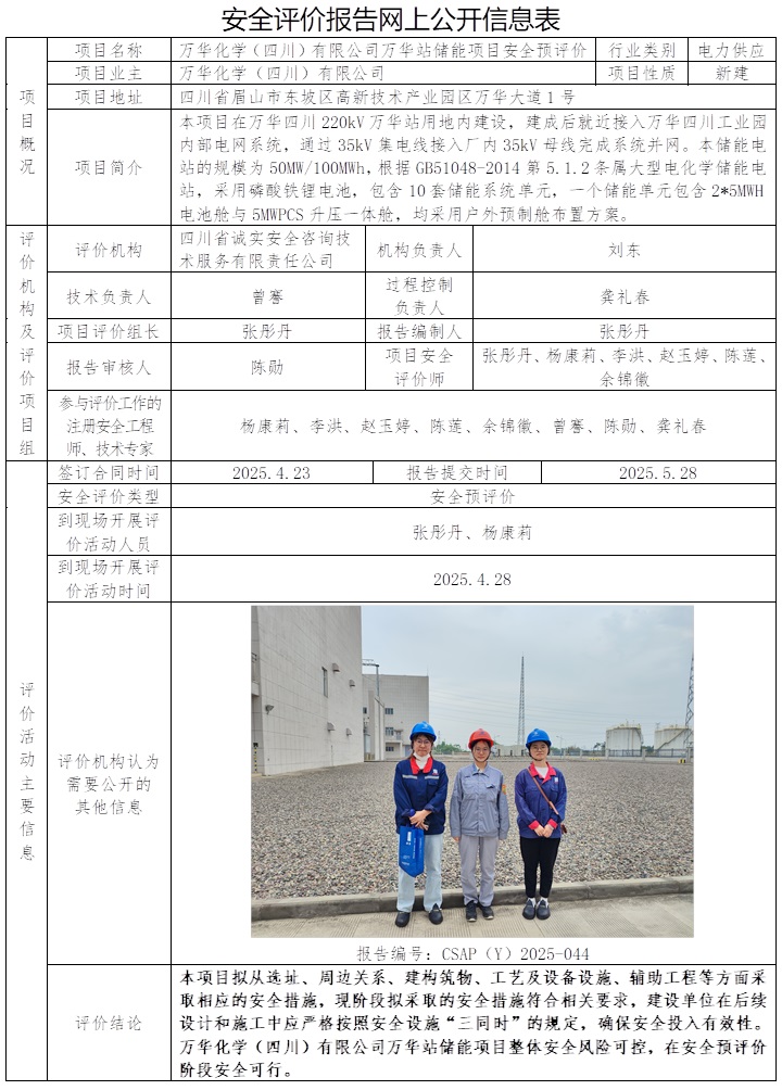 CSAP（Y）2025-044 万华化学（四川）有限公司万华站储能项目安全预评价.jpg