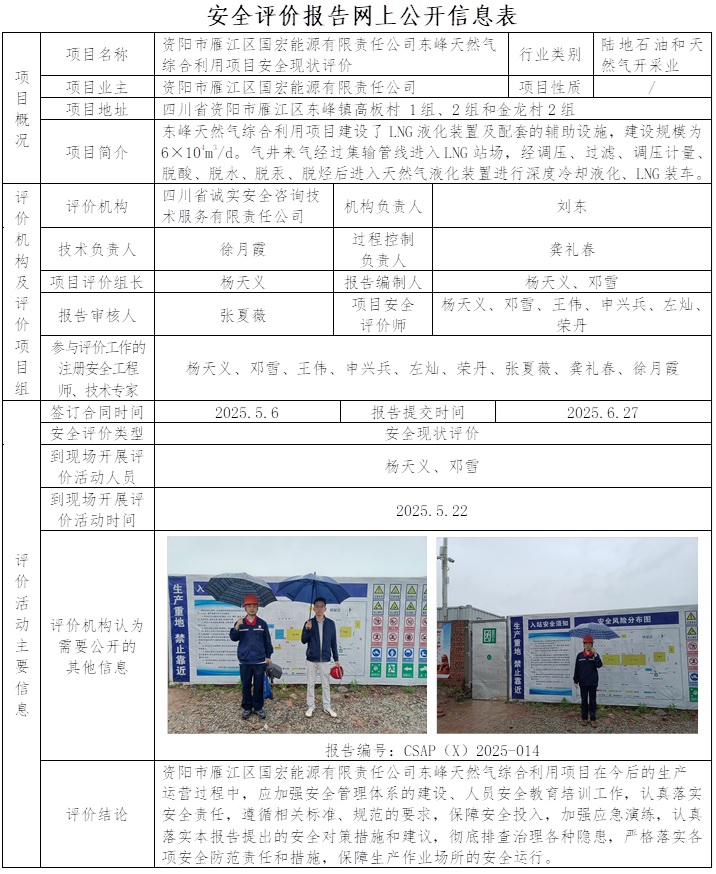 网上公开信息表-CSAP（X）2025-014    资阳市雁江区国宏能源有限责任公司东峰天然气综合利用项目-安全现状评价.jpg