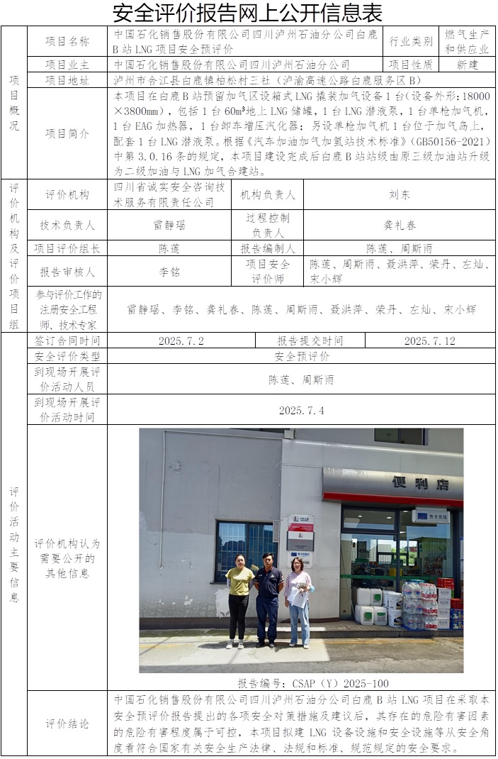 CSAP（Y）2025-100中国石化销售股份有限公司四川泸州石油分公司白鹿B站LNG项目安全预评价.jpg
