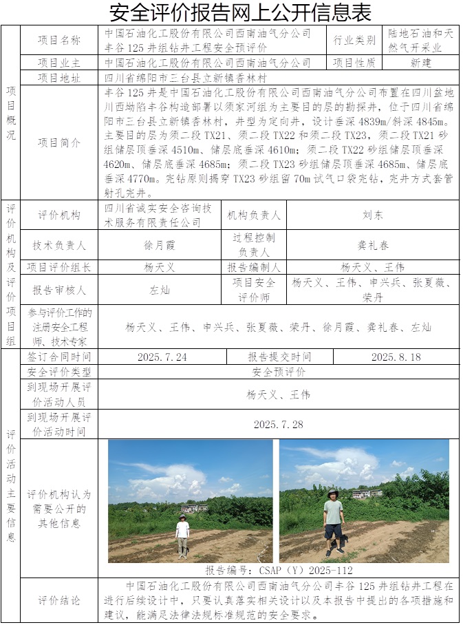 CSAP(Y)2025-112+中国石油化工股份有限公司西南油气分公司产能建设及勘探项目部丰谷125井组安全预评价报告.jpg