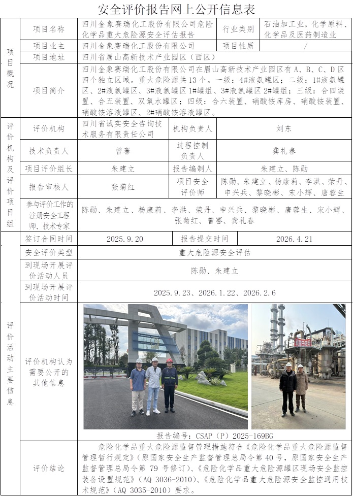 CSAP（P）2025-169BG四川金象赛瑞化工股份有限公司危险化学品重大危险源安全评估报告-公示信息.jpg
